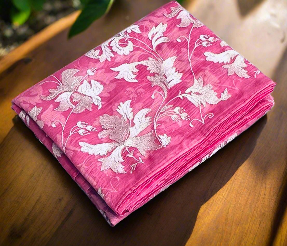 PINK DESIGNER PURE ORGANZA SAREE