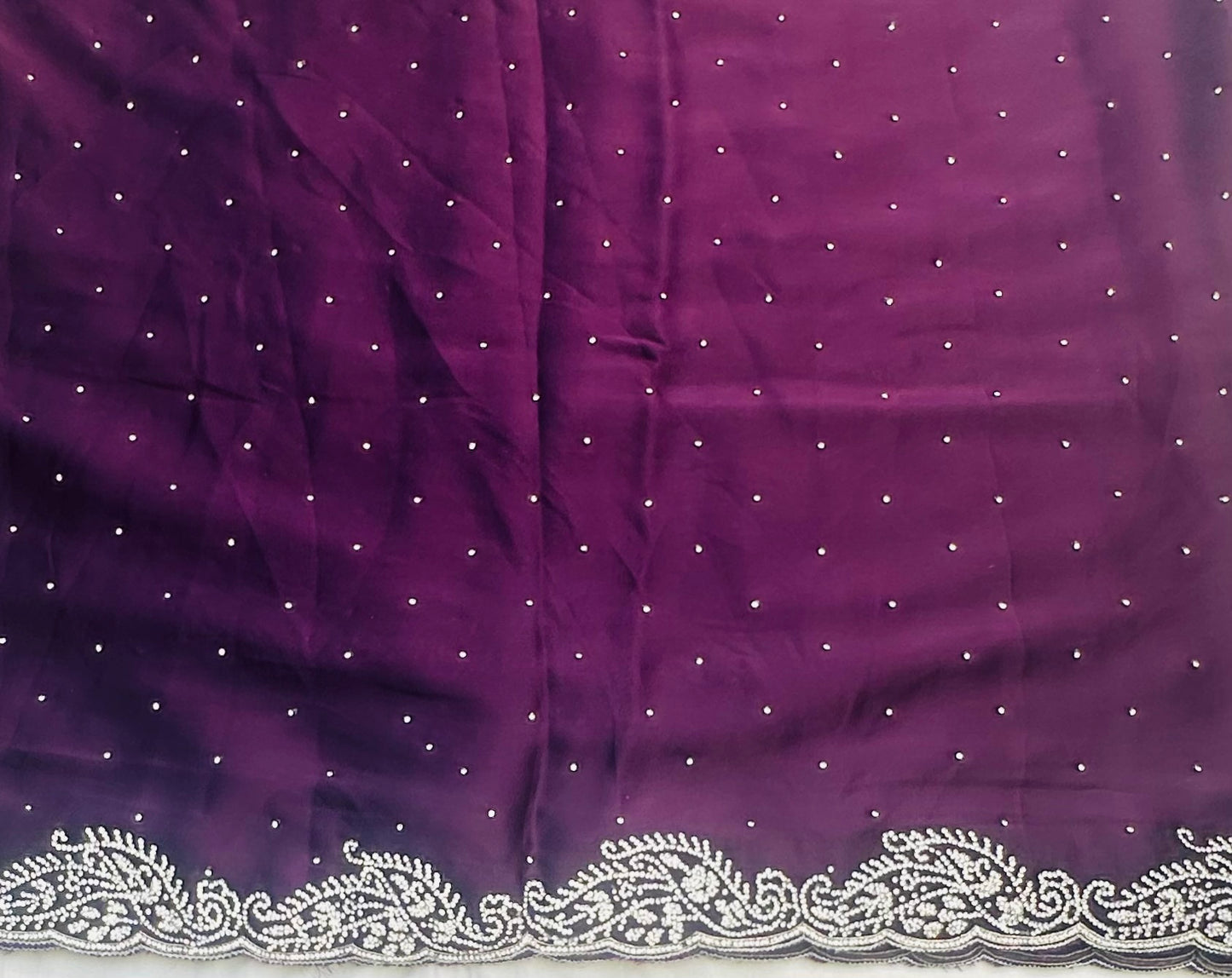 DARK PURPLE DESIGNER WORK SAREE PREMIUM