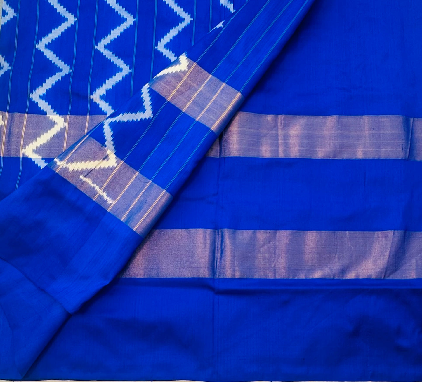 PINK ND BLUE POCHAMPALLY SILK