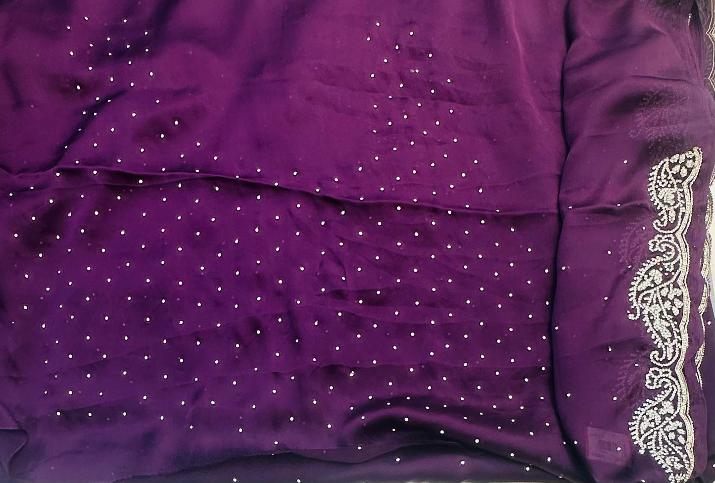 DARK PURPLE DESIGNER WORK SAREE PREMIUM