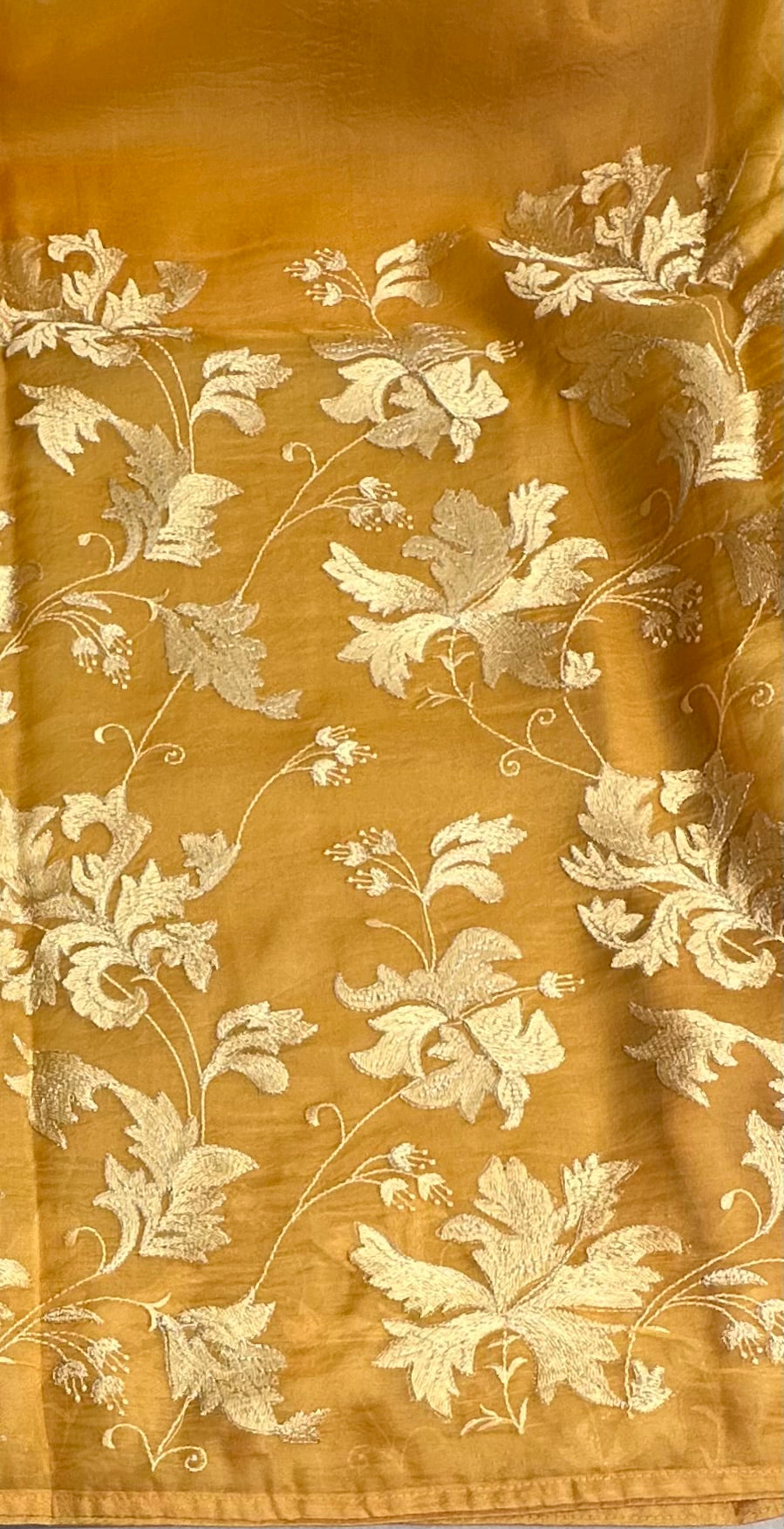YELLOW DESIGNER  PURE ORGANZA SAREE