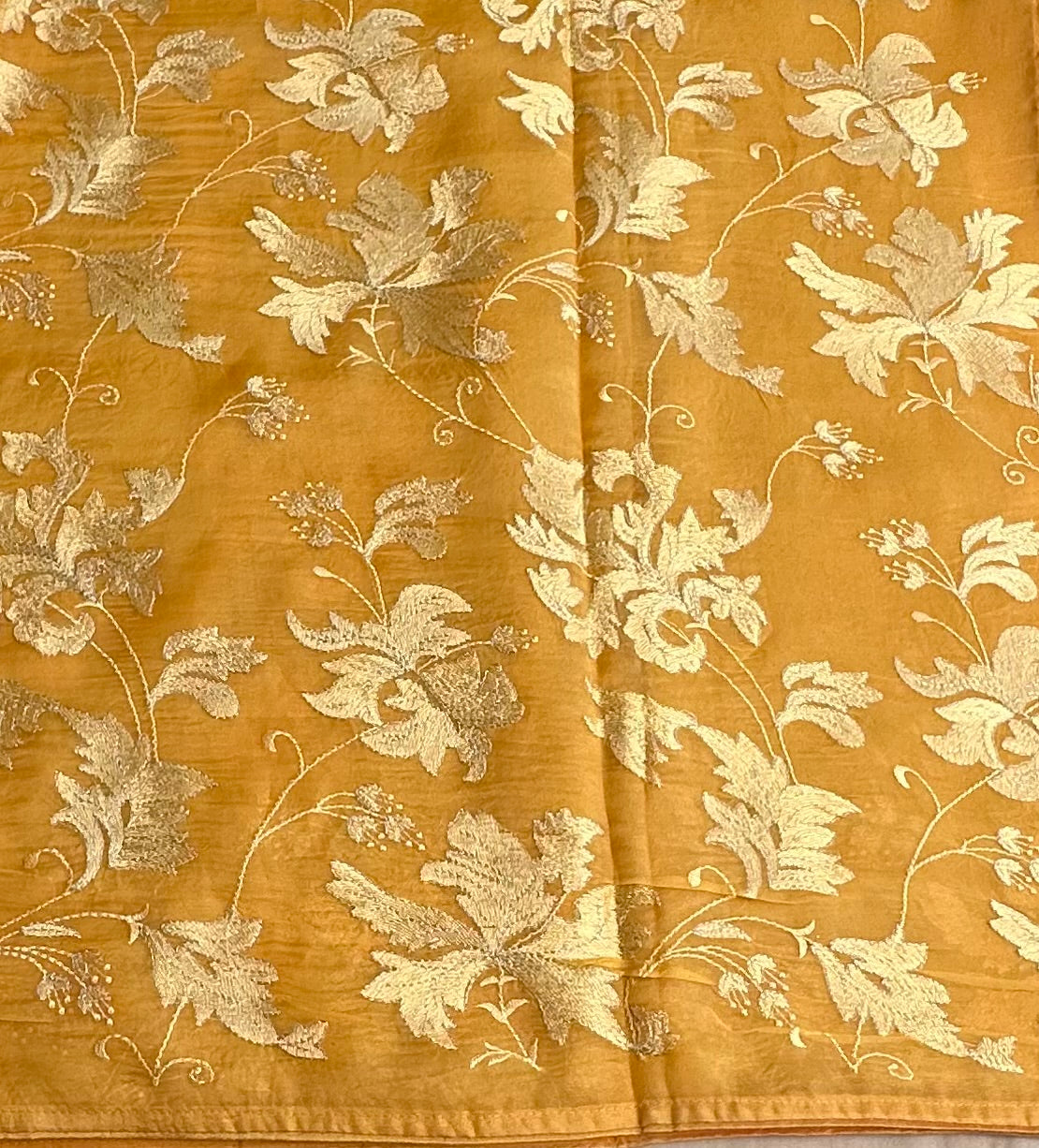YELLOW DESIGNER  PURE ORGANZA SAREE
