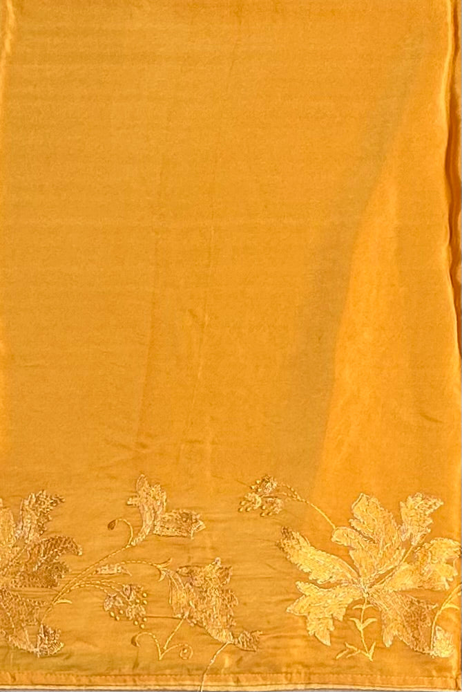 YELLOW DESIGNER  PURE ORGANZA SAREE