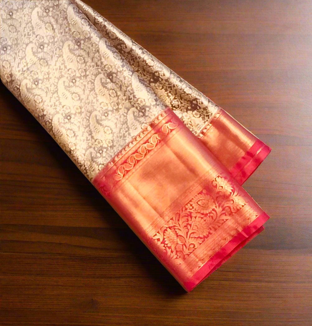 GREY TISSUE KANJIVARAM SILK SAREE