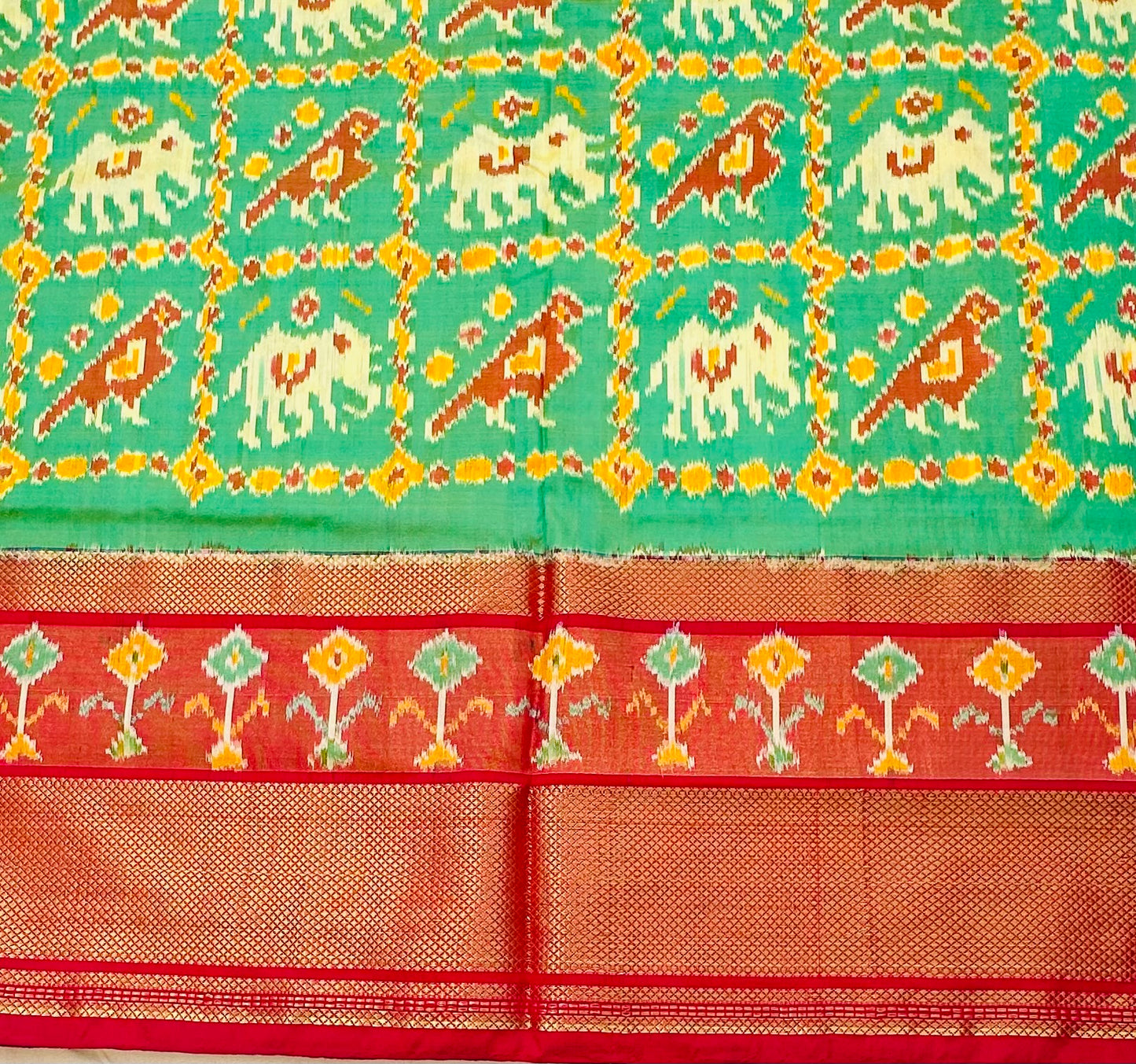 SEA GREEN POCHAMPALLY SILK