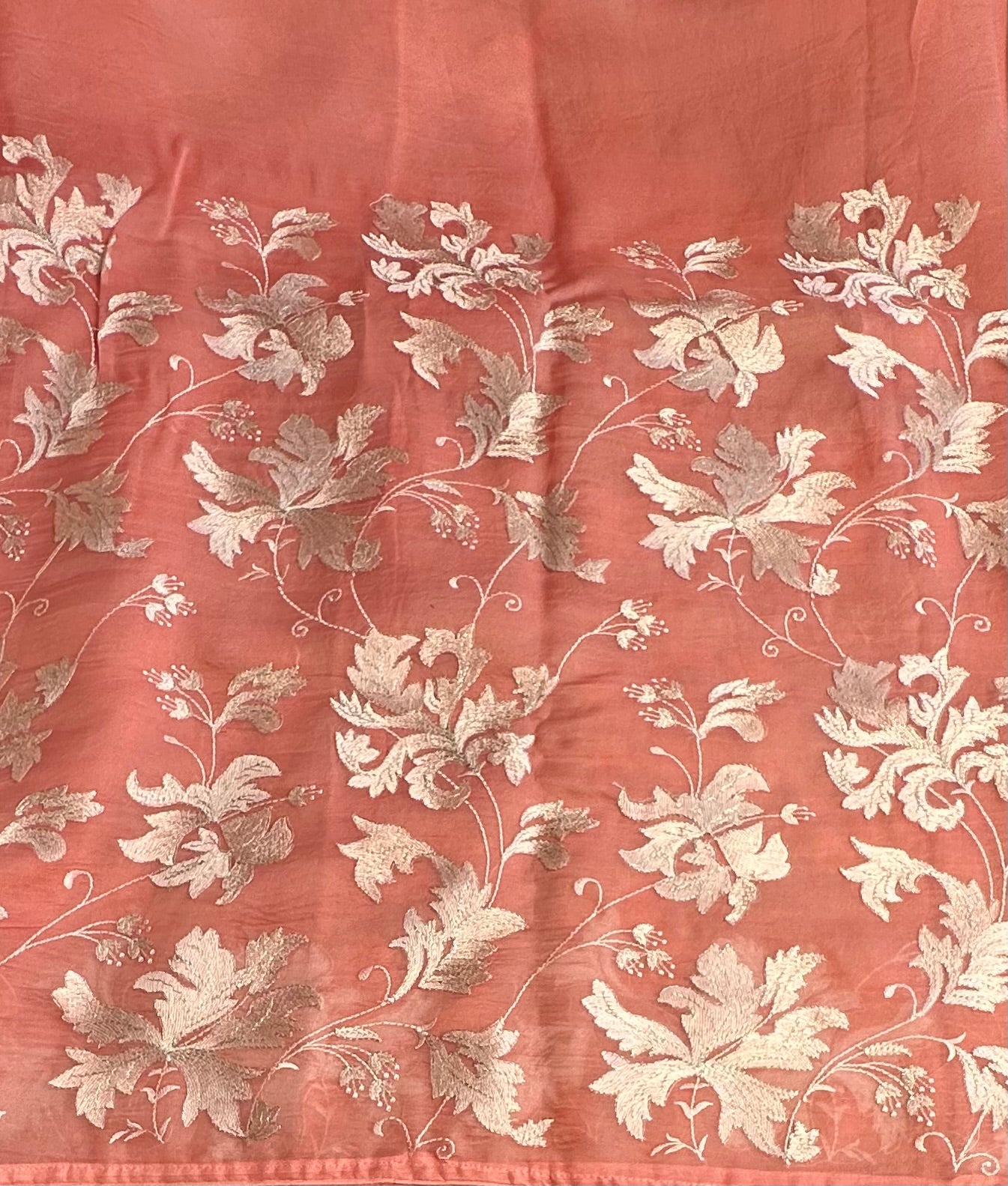 PEACH DESIGNER PURE ORGANZA SAREE