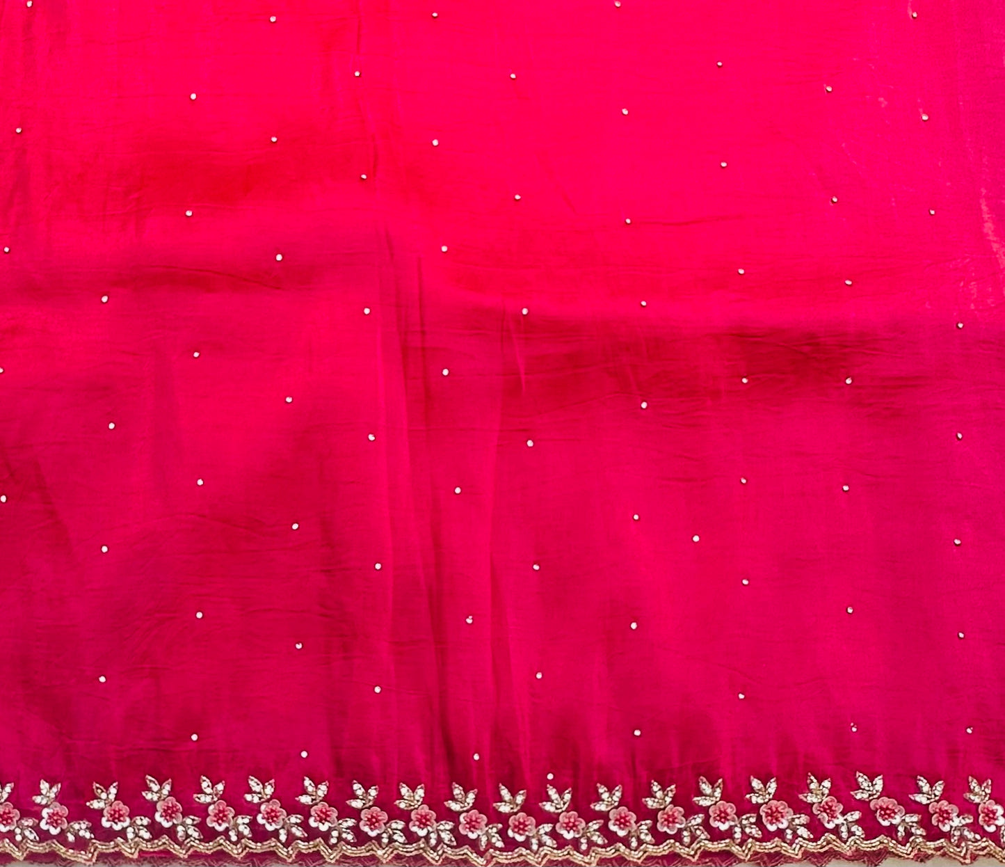 METALLIC PINK DESIGNER WORK SAREE
