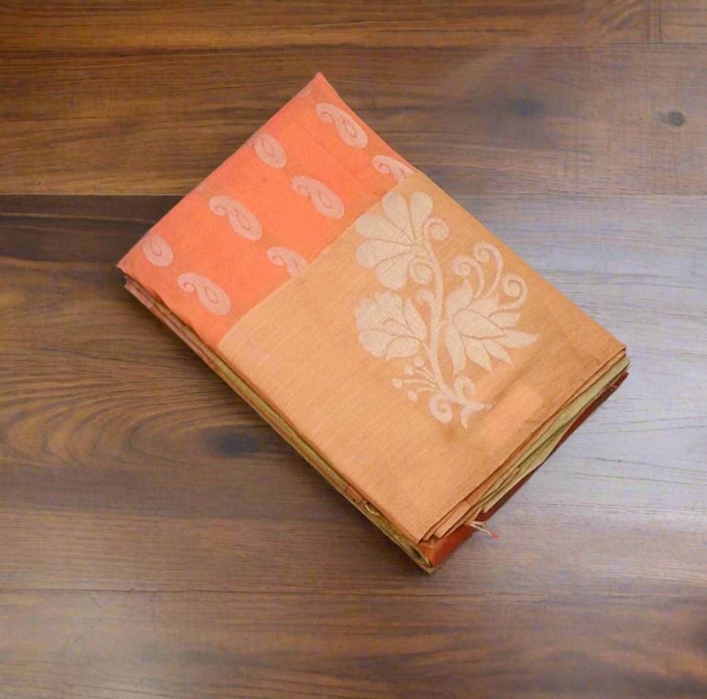 PEACH KANJIVARAM LIGHT WEIGHT