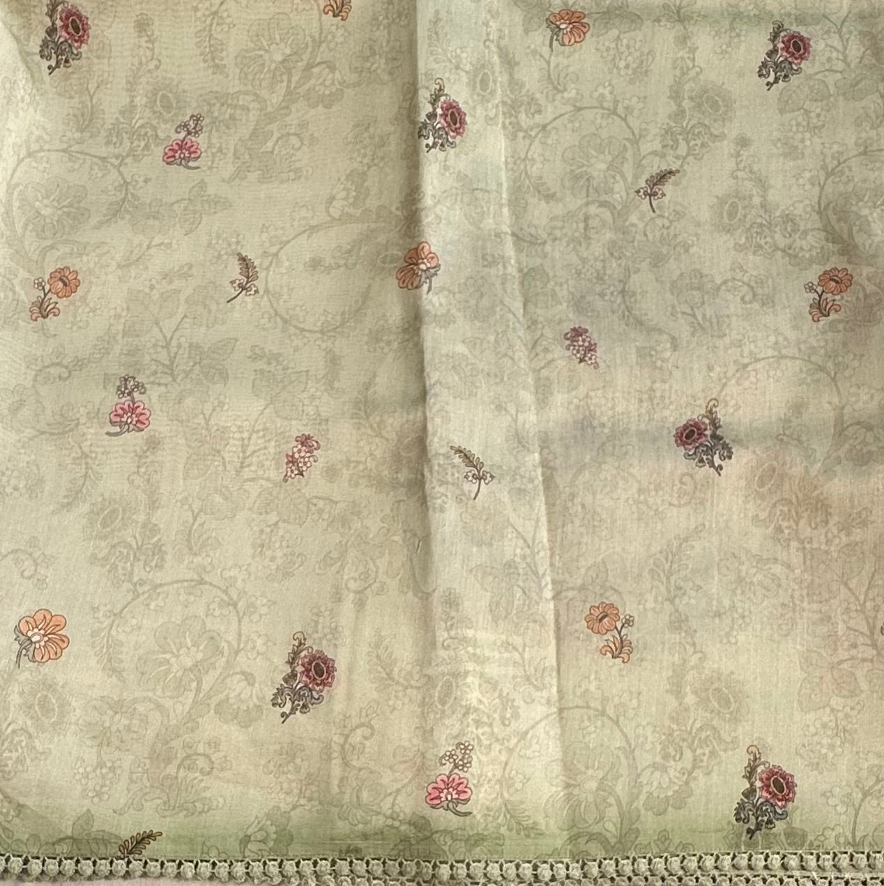 OLIVE GREEN DESIGNER PURE ORGANZA SAREE