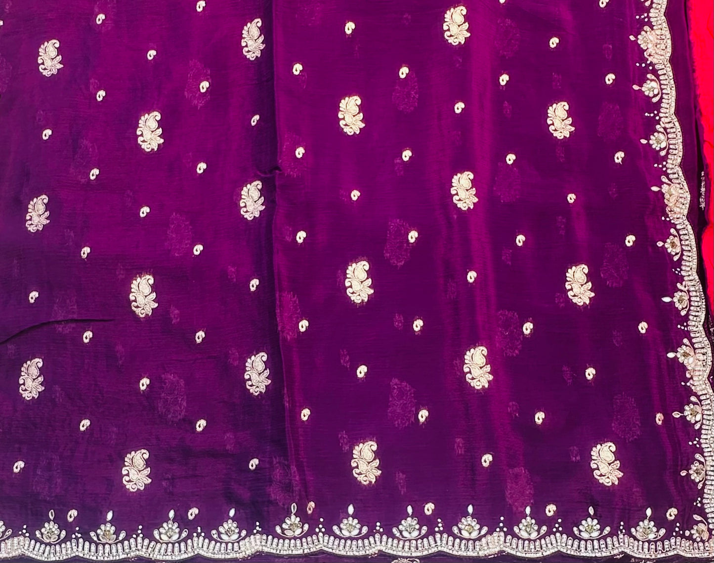 DARK PURPLE DESIGNER WORK SAREE