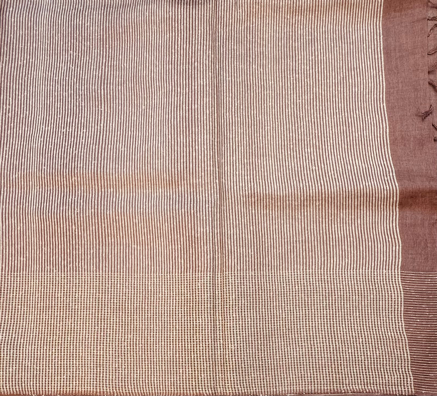 BROWN DESIGNER PURE TUSSER SAREE