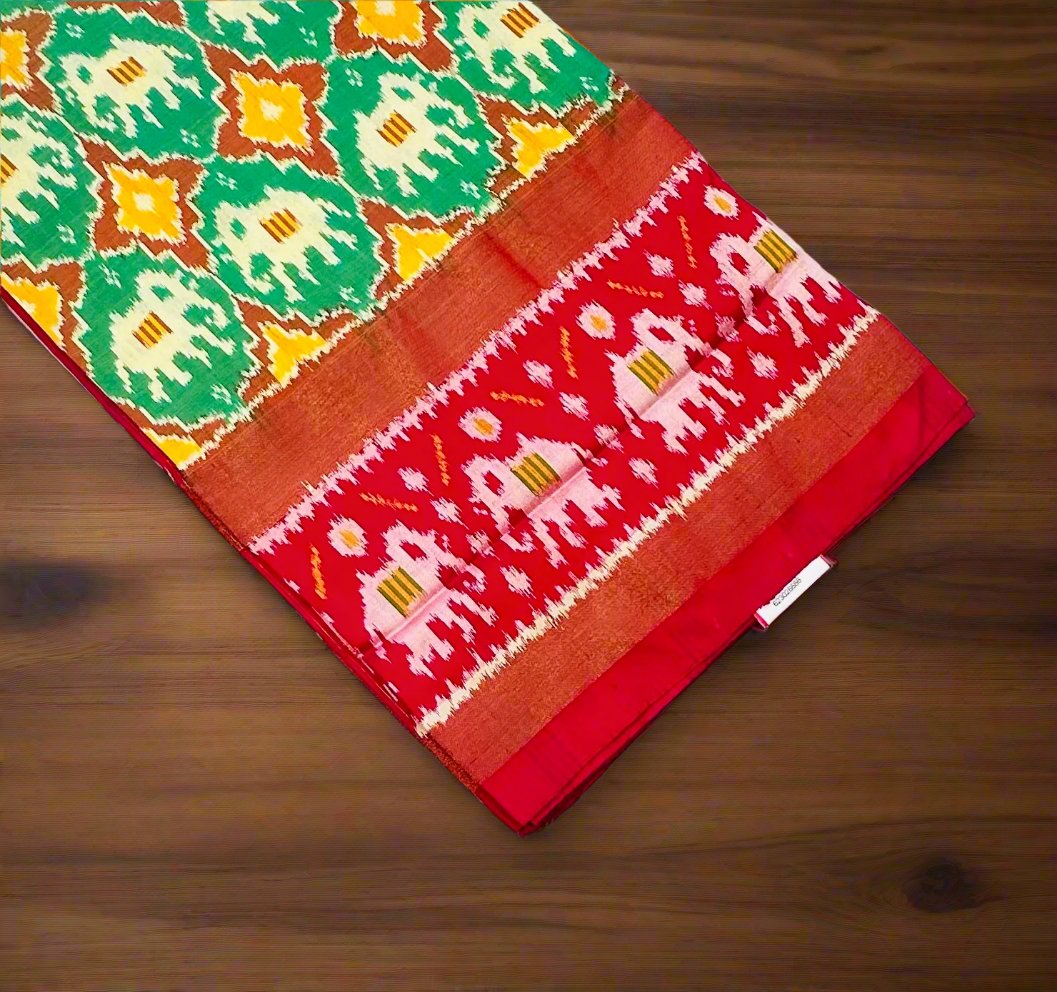 GREEEN POCHAMPALLY SILK