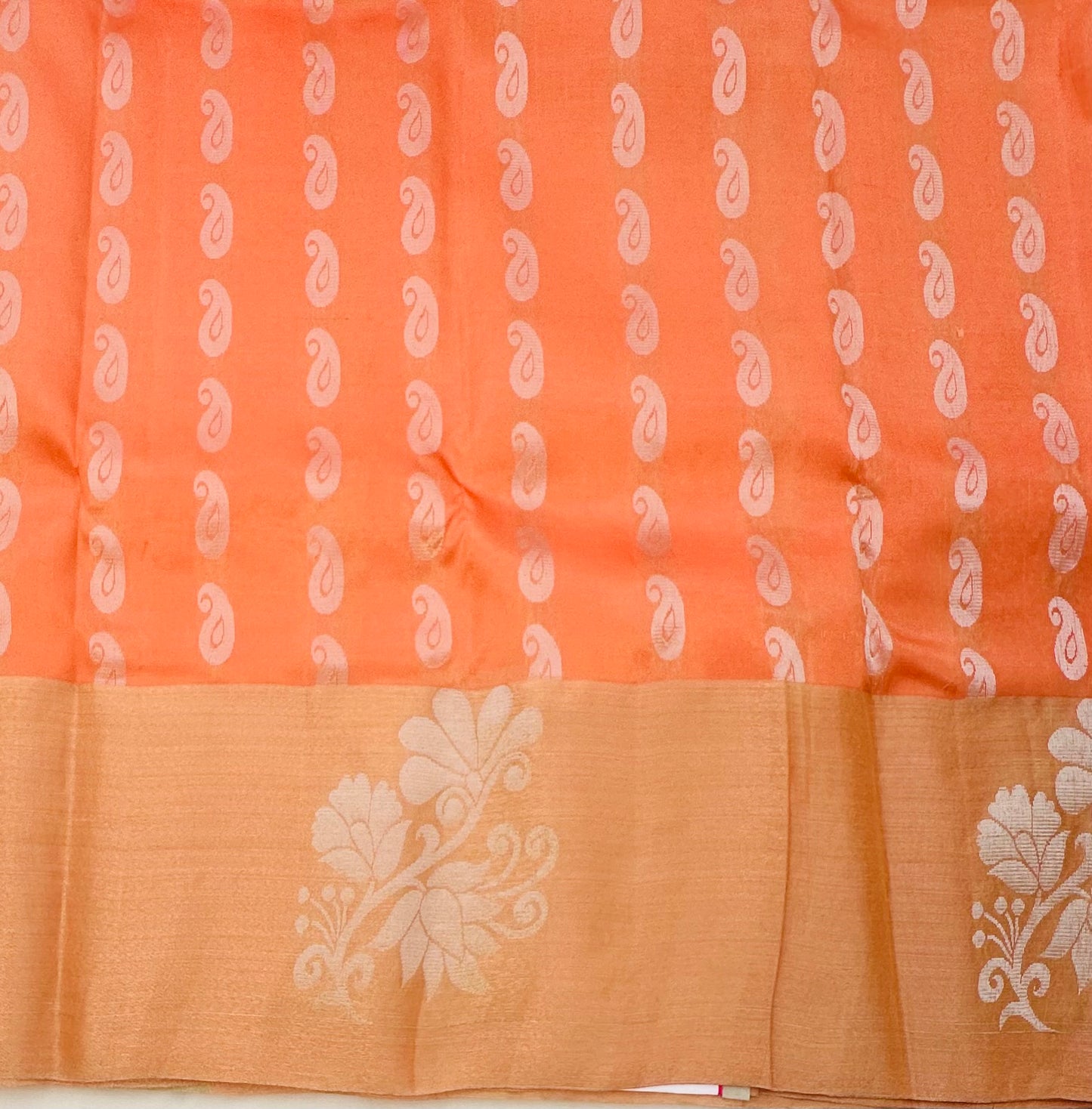 PEACH KANJIVARAM LIGHT WEIGHT