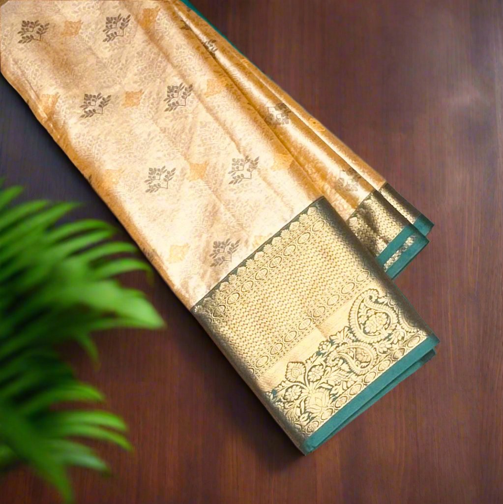 IVORY TISSUE KANJIVARAM SILK SAREE