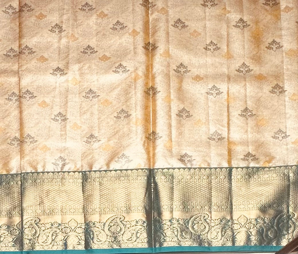 IVORY TISSUE KANJIVARAM SILK SAREE