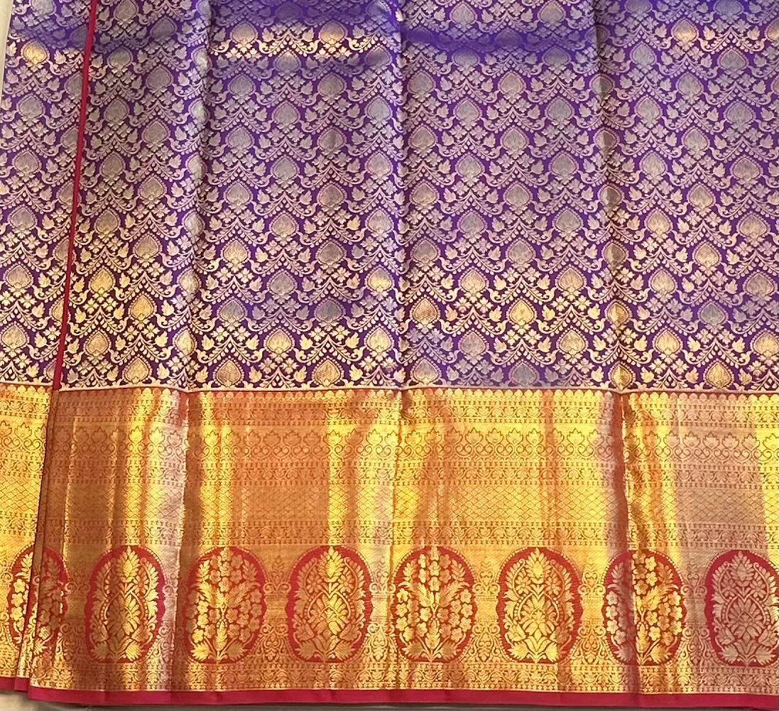 VIOLET PURE KANJIVARAM SILK SAREE PREMIUM