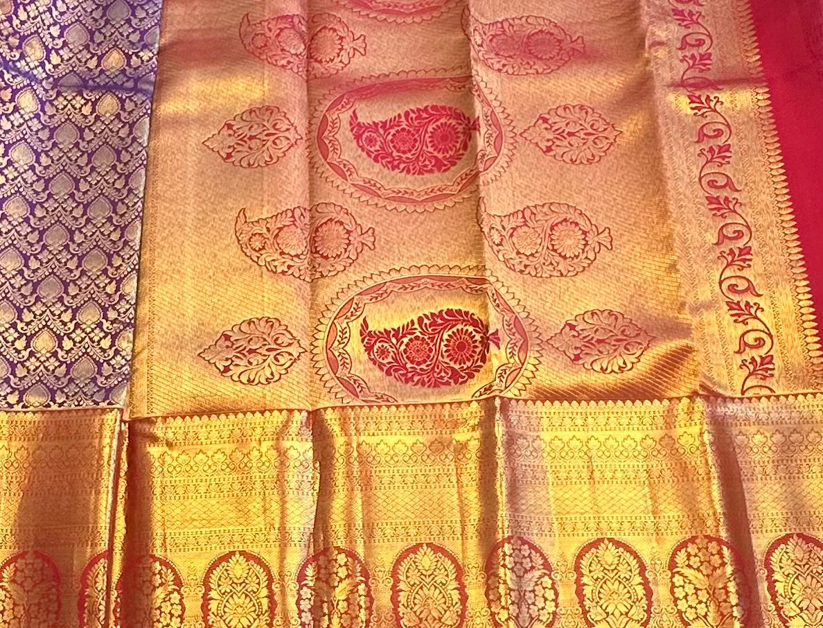 VIOLET PURE KANJIVARAM SILK SAREE PREMIUM