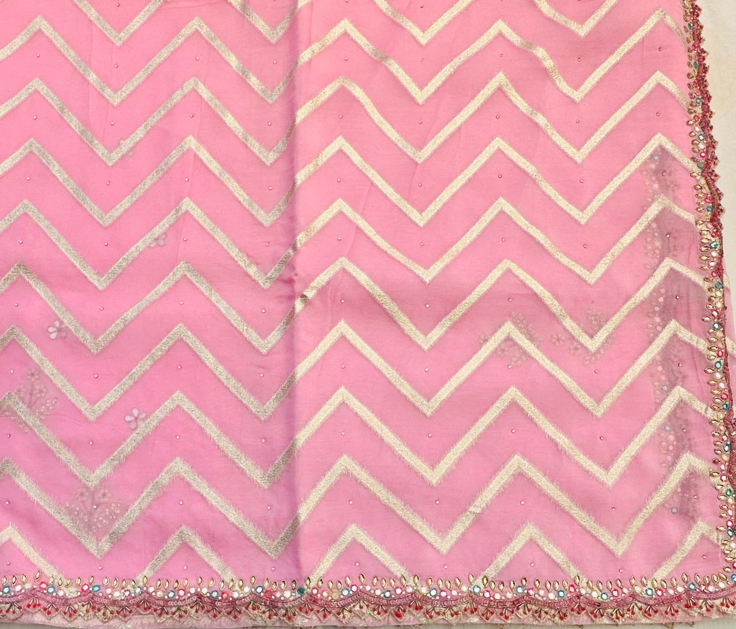 BABY PINK DESIGNER WORK SAREE PREMIUM