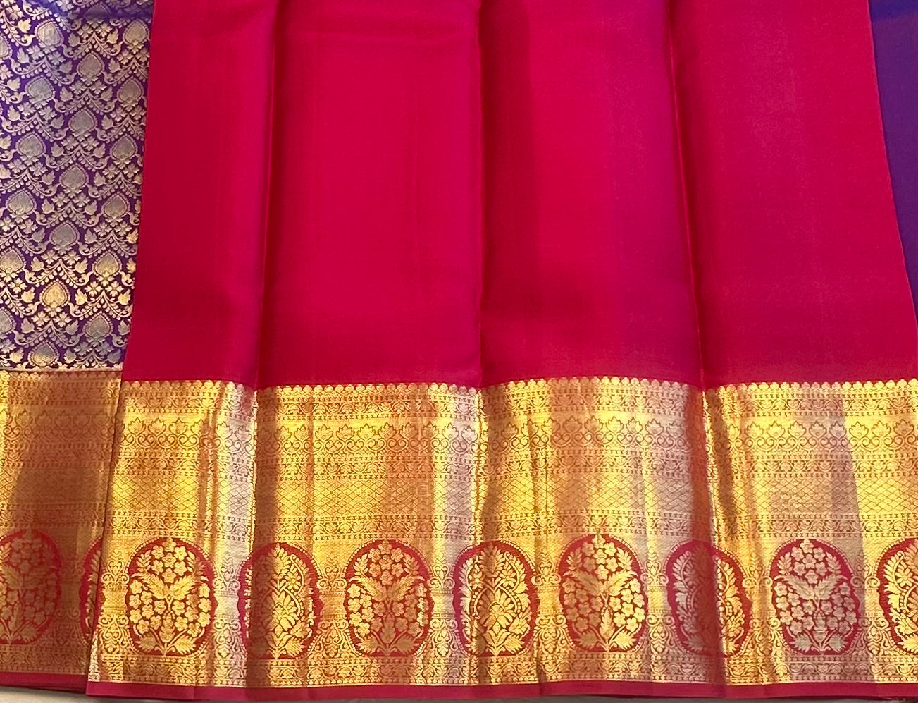 VIOLET PURE KANJIVARAM SILK SAREE PREMIUM