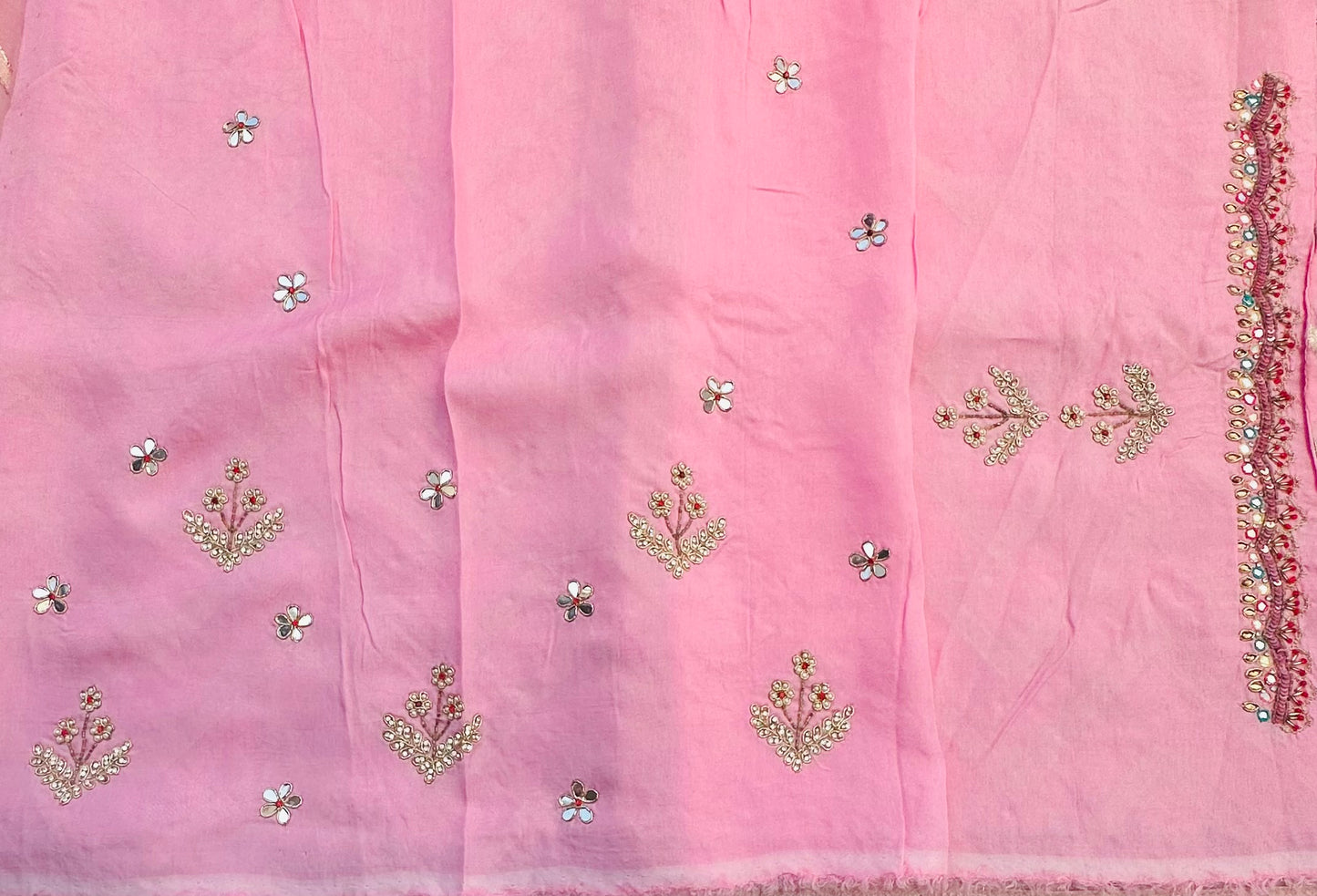 BABY PINK DESIGNER WORK SAREE PREMIUM