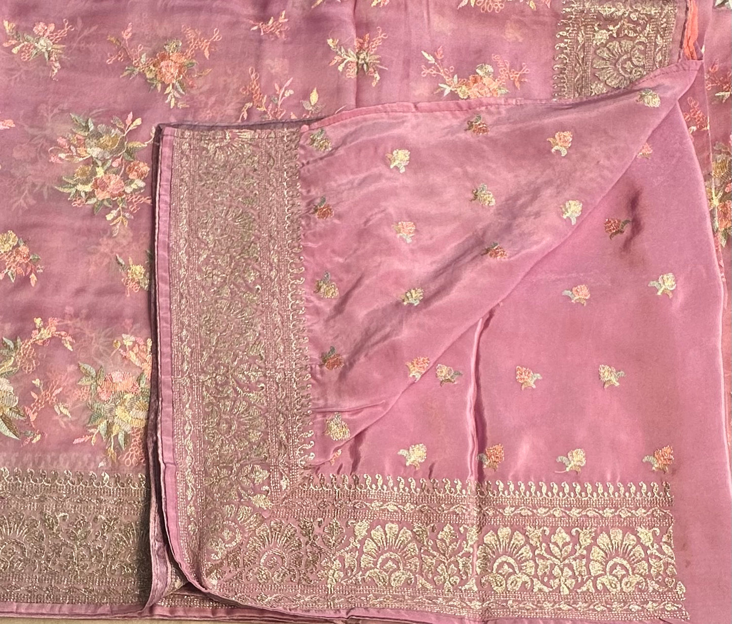 LAVENDER PURE DESIGNER ORGANZA SAREE