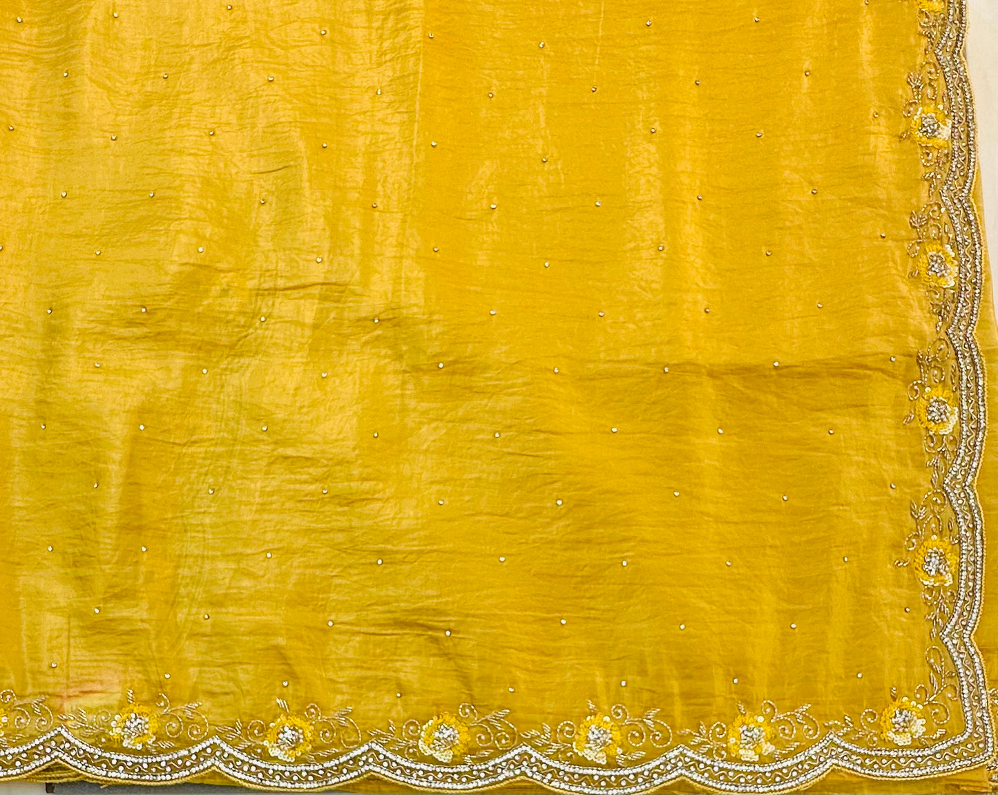 YELLOW DESIGNER WORK SAREE