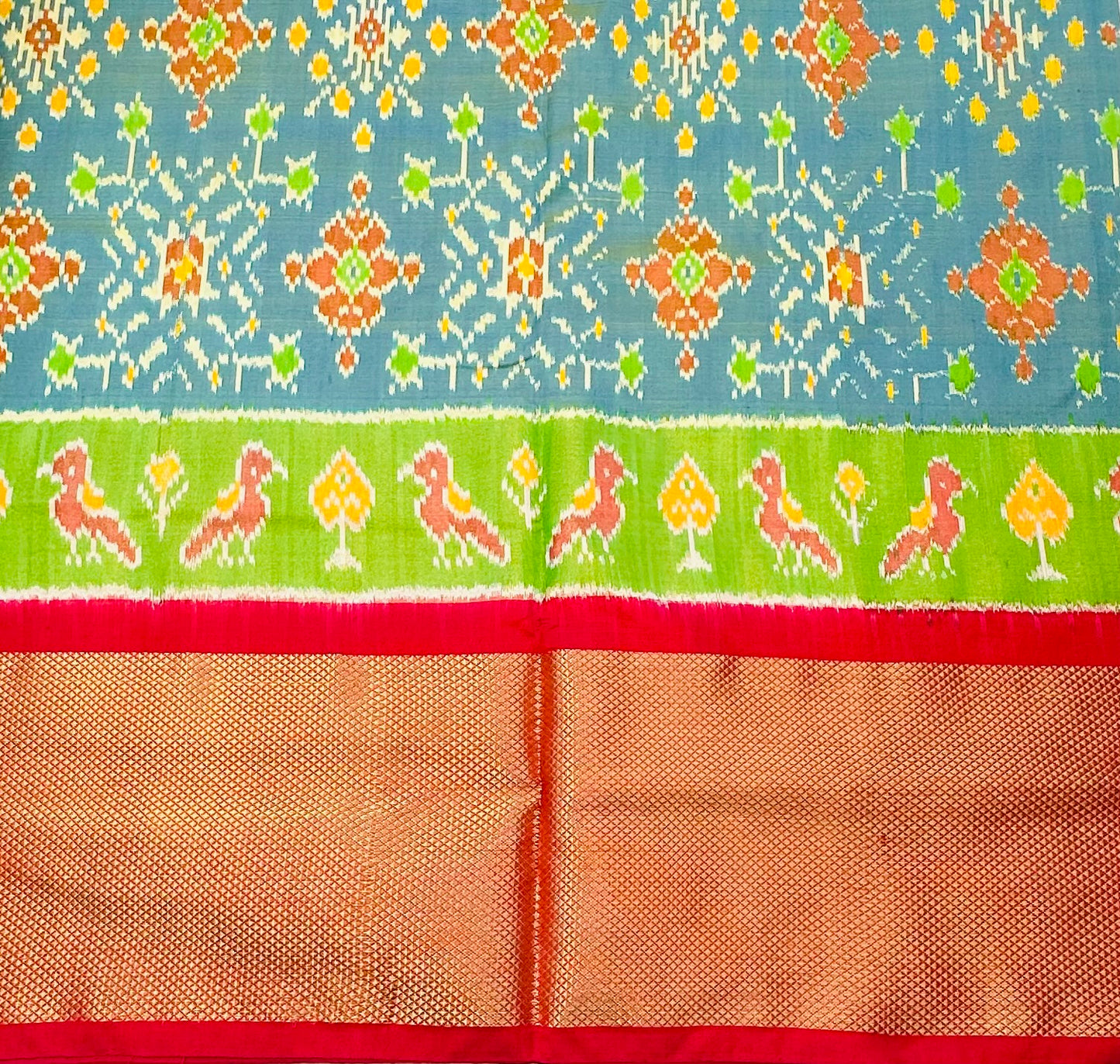 BLUISH GREY POCHAMPALLY SILK