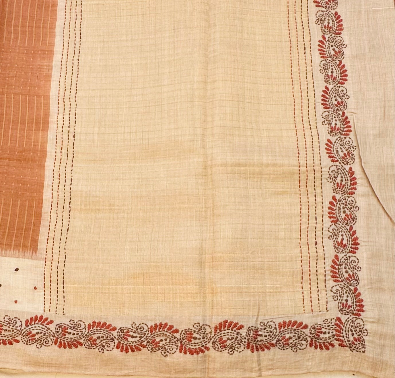 COPPER DESIGNER PURE TUSSER SAREE