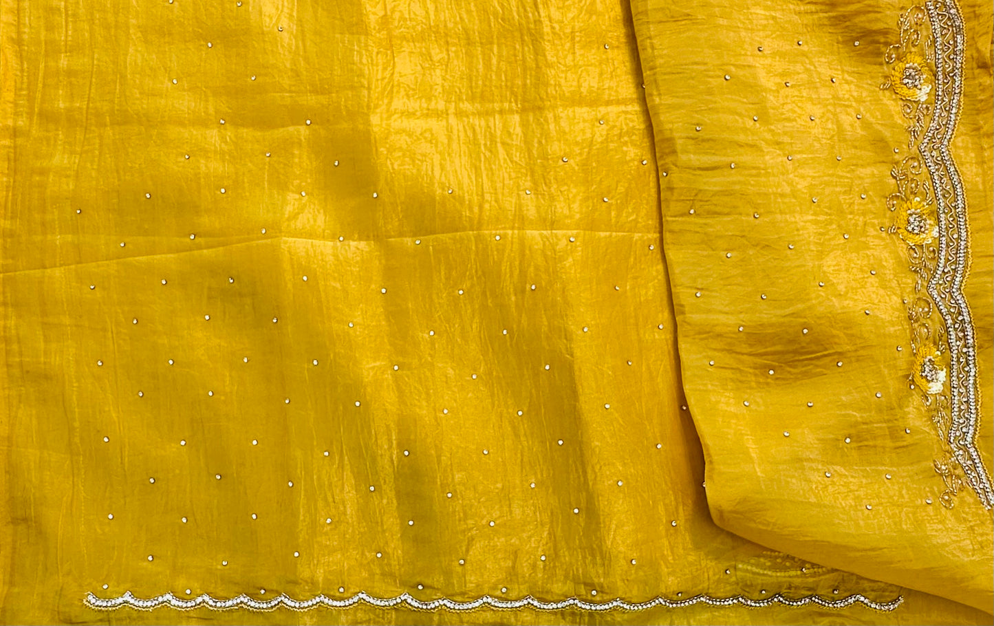 YELLOW DESIGNER WORK SAREE