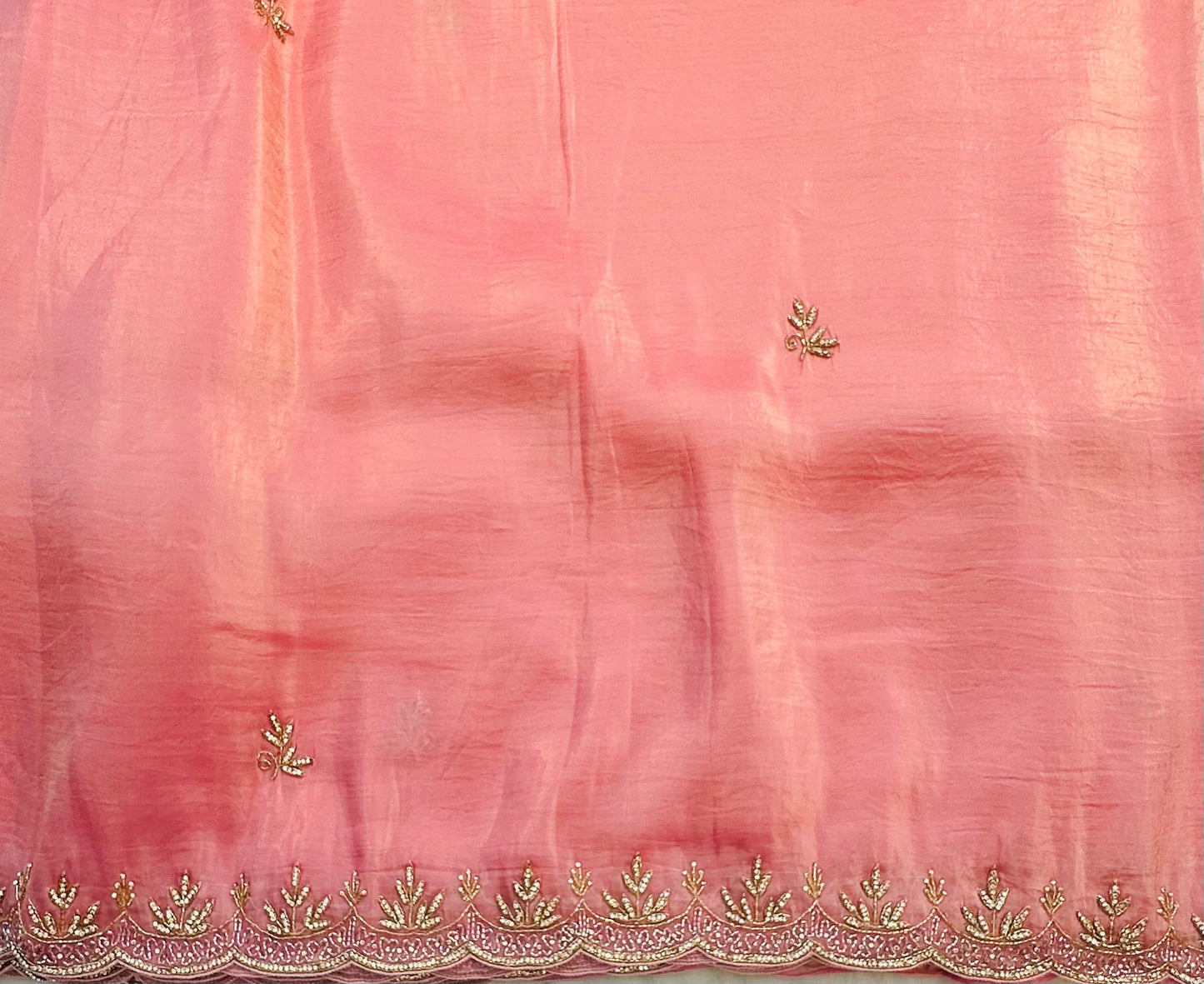 PEACH DESIGNER WORK SAREE