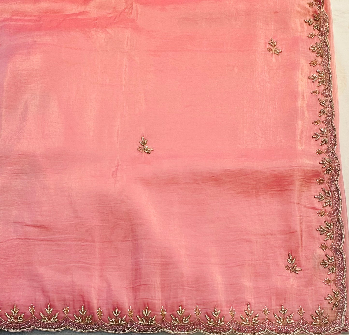 PEACH DESIGNER WORK SAREE