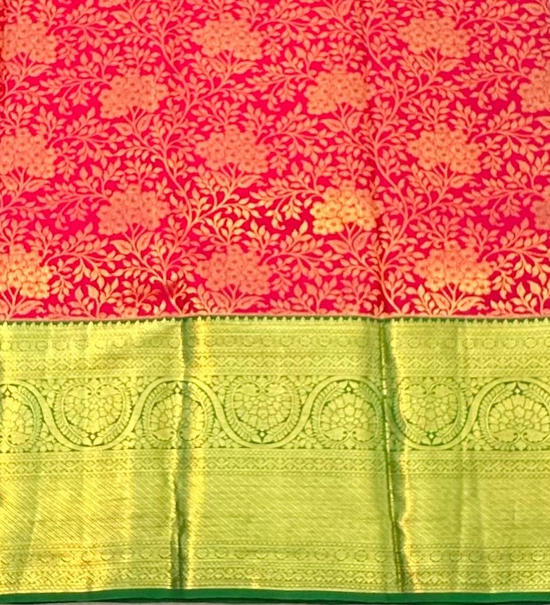 DARK PINK PURE KANJVARAM SILK SAREE PREMIUM