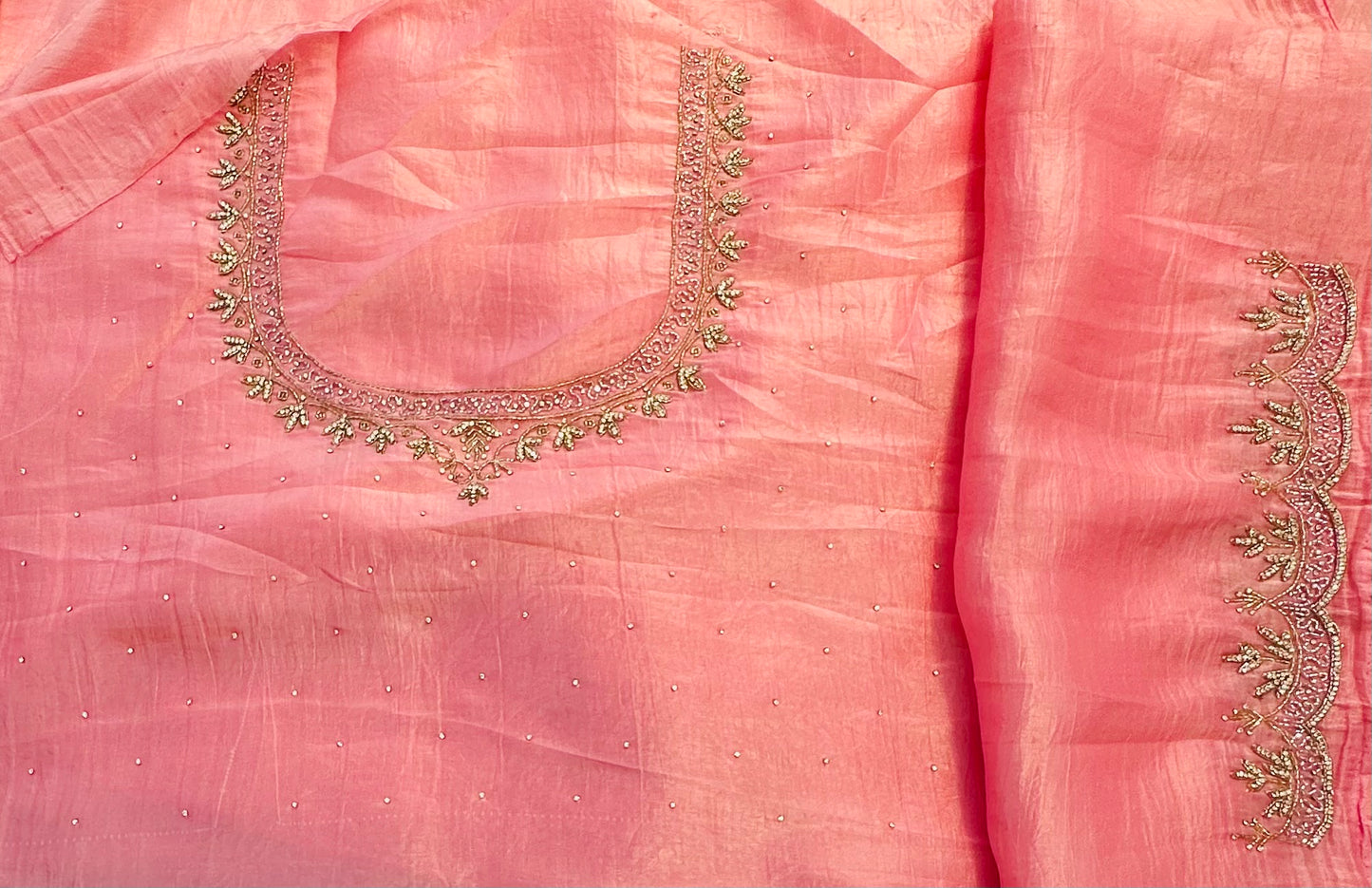 PEACH DESIGNER WORK SAREE