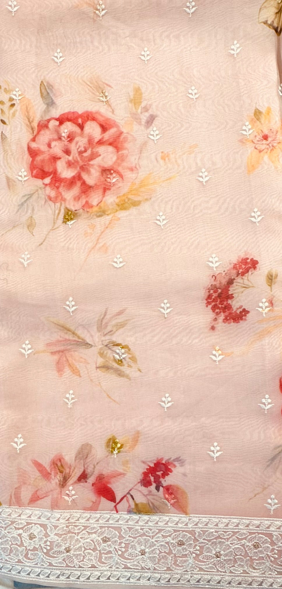 LIGHT PEACH DESIGNER PURE ORGANZA SAREES