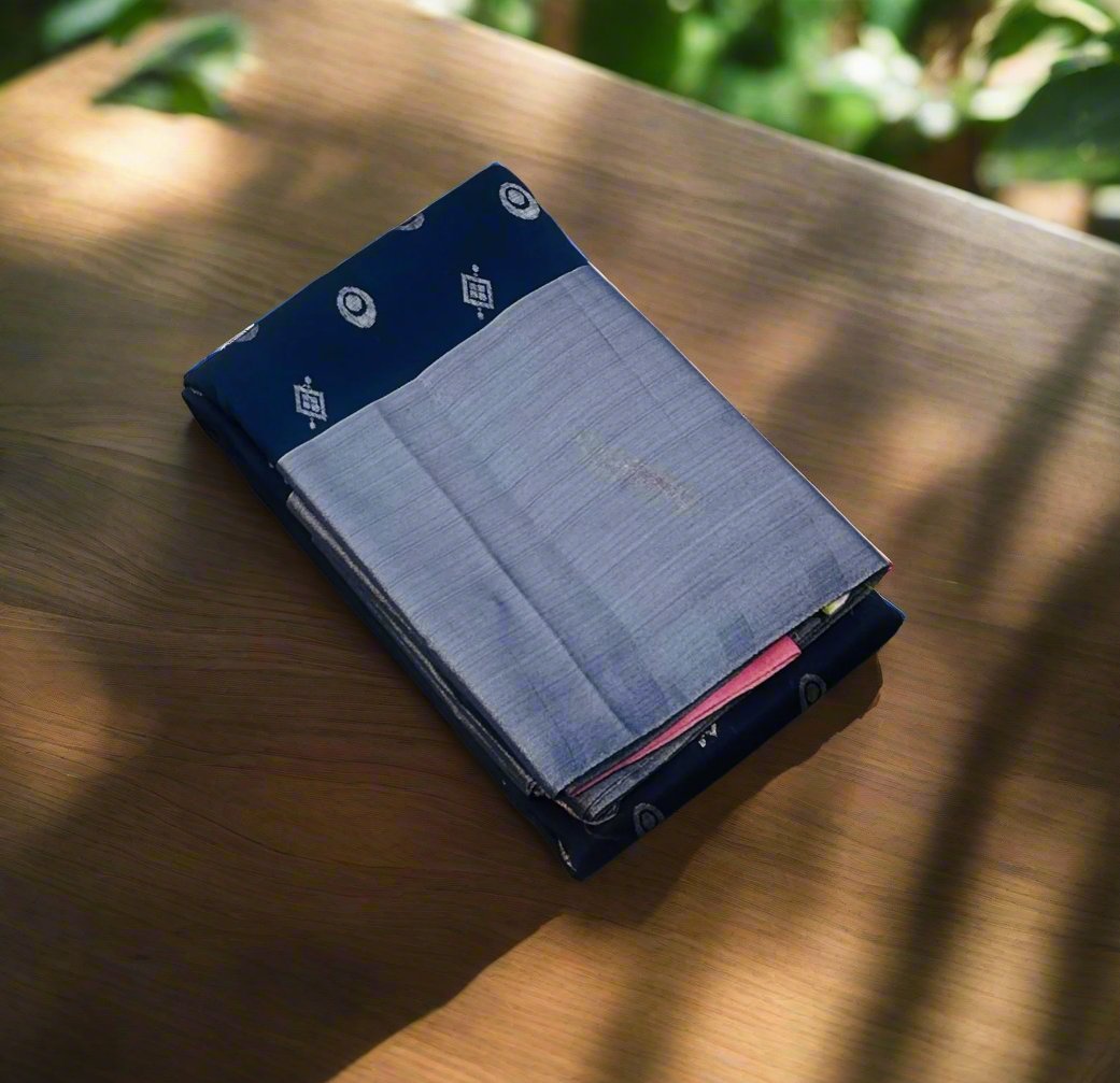 NAVY BLUE KANJIVARAM LIGHT WEIGHT