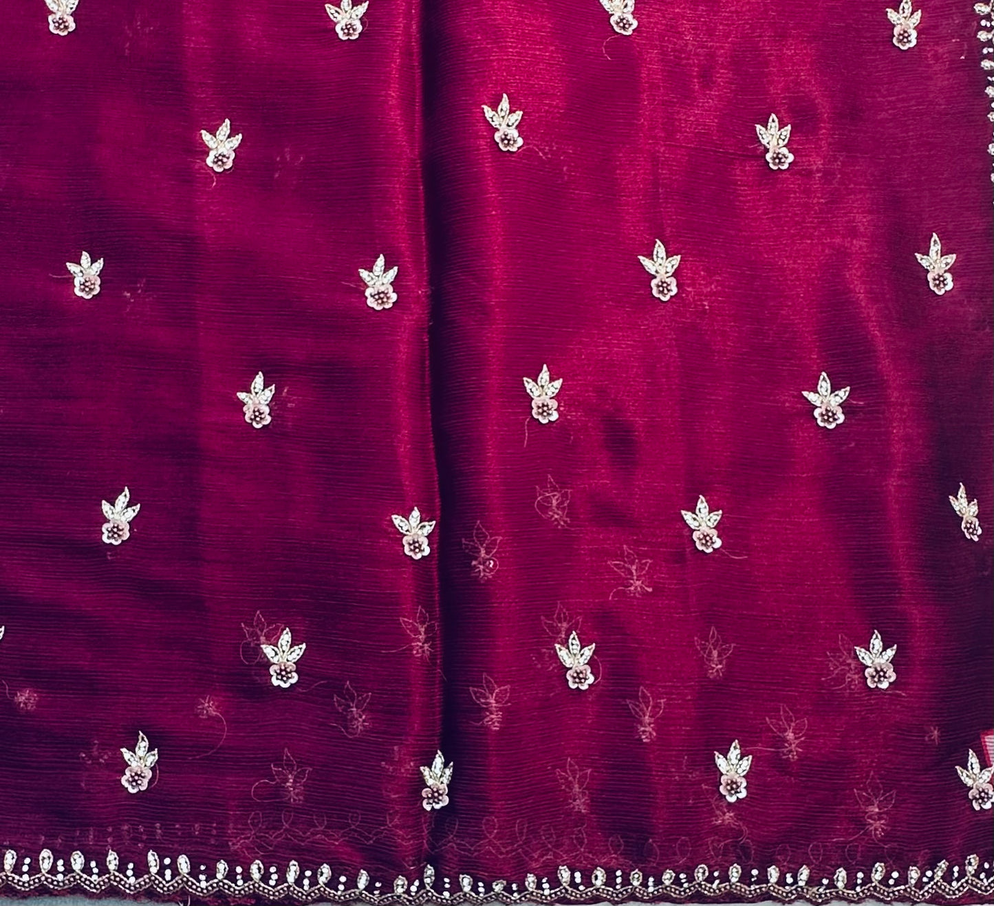 MAROON RED DESIGNER WORK SAREE