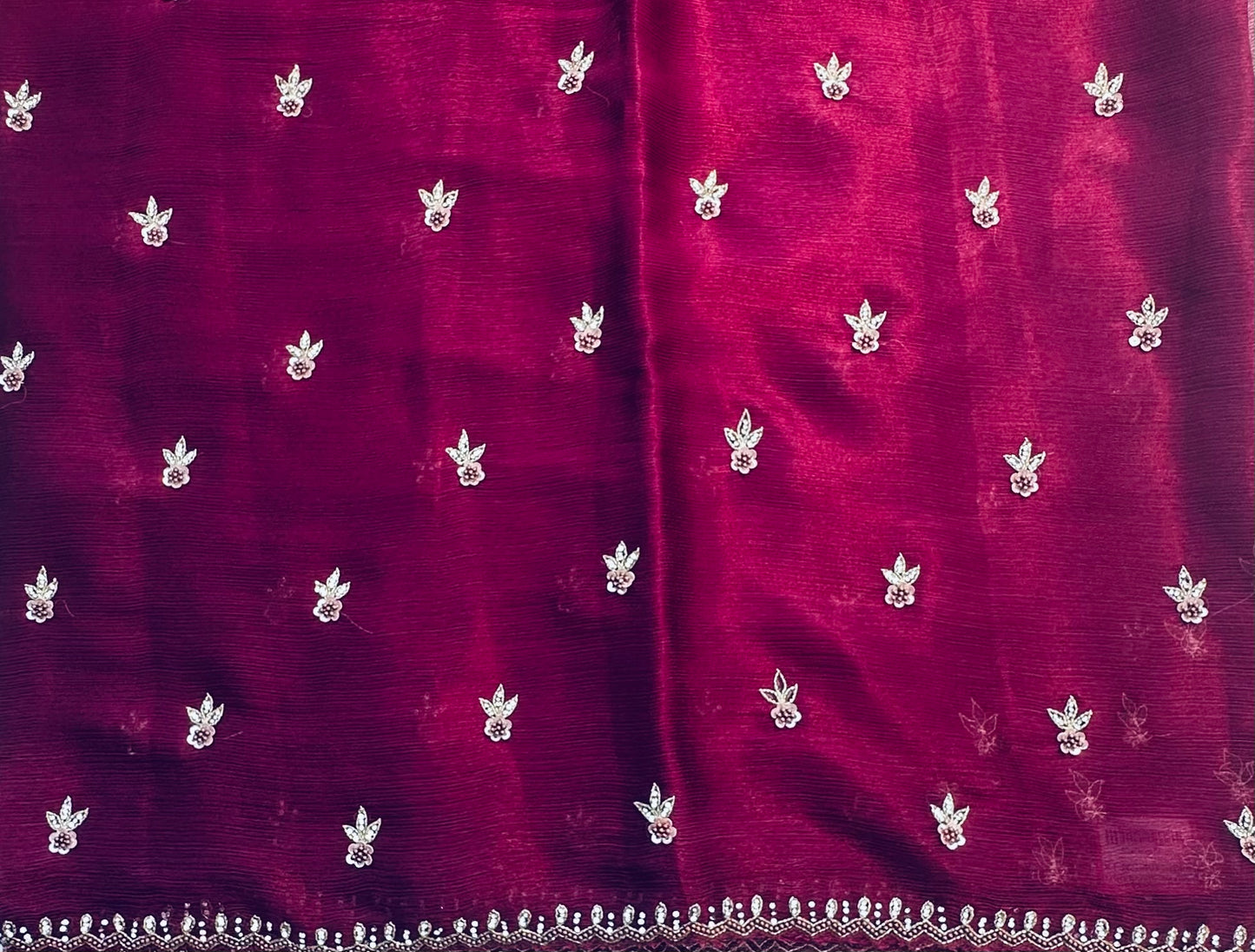 MAROON RED DESIGNER WORK SAREE