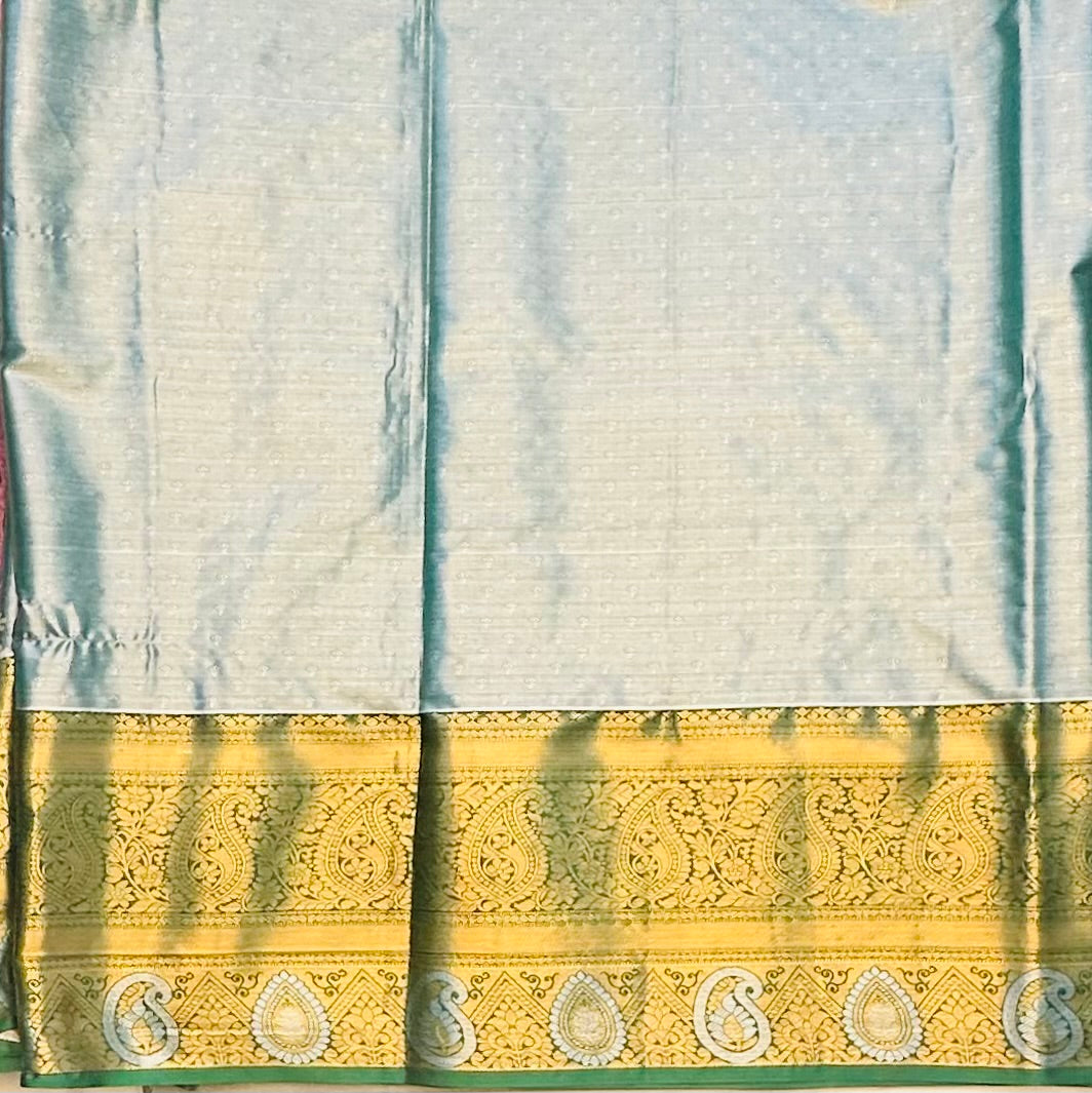 BABY PINK TISSUE KANJIVARAM SILK SAREE