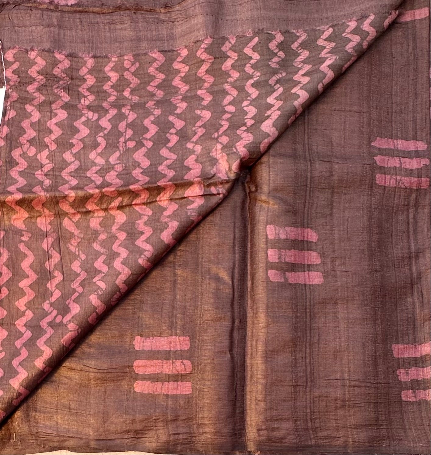 CHOCLATE BROWN PURE TUSSER DESIGNER