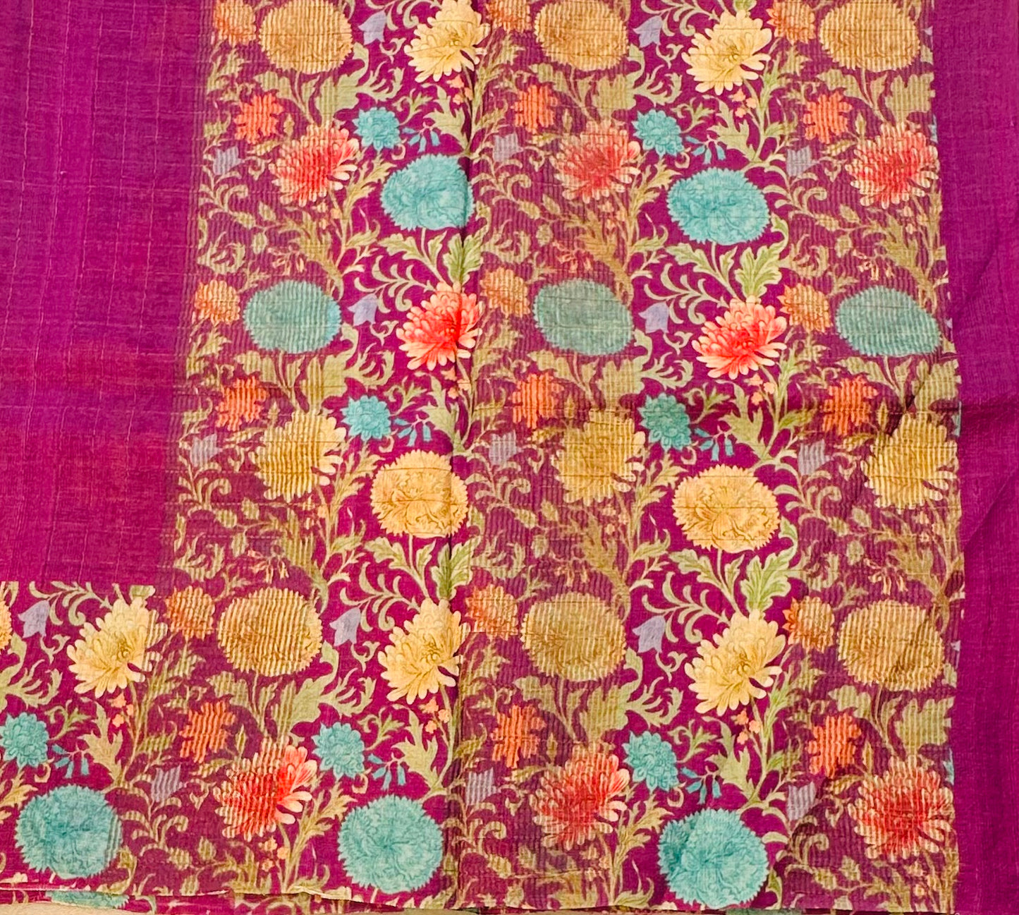 PURPLE DESIGNER PURE TUSSER SAREE