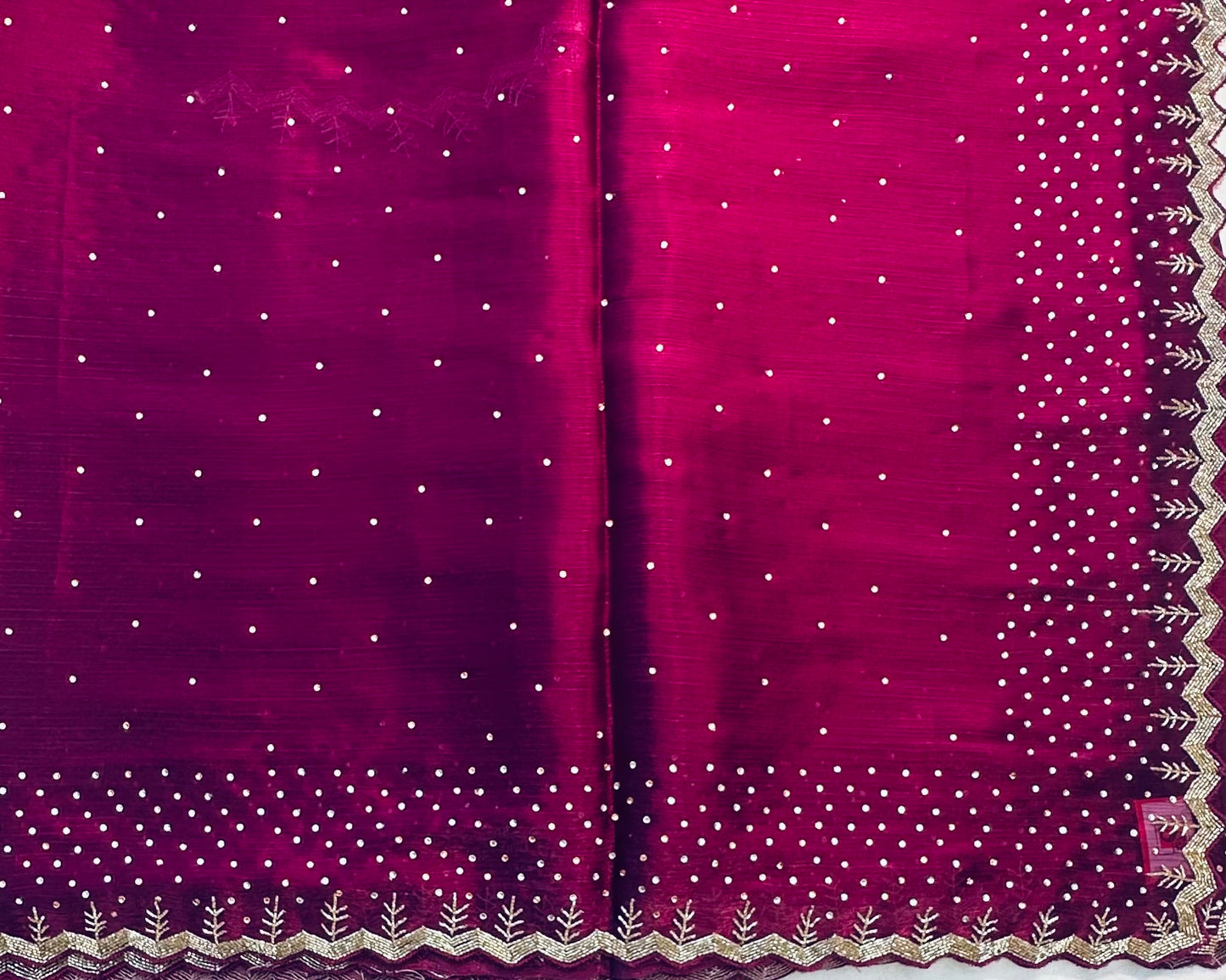 MAGENTA PINK DESIGNER WORK SAREE