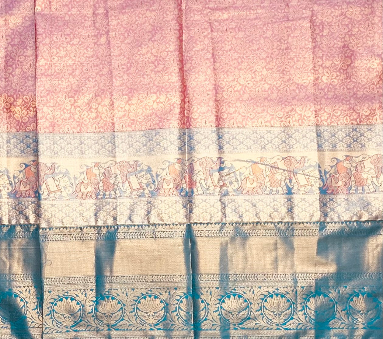 PINK TISSUE KANJIVARAM SILK SAREE