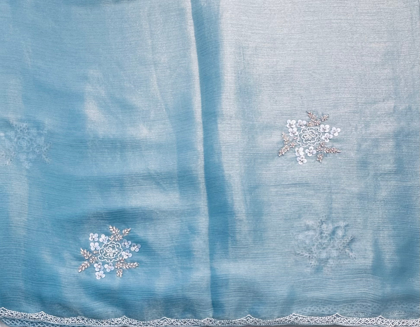 SKY BLUE DESIGNER WORK SAREE