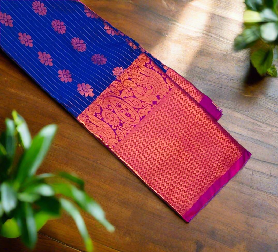 BLUE KANJIVARAM SILK SAREE