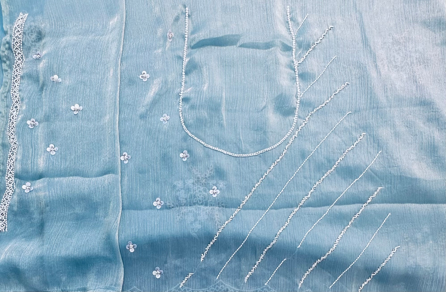 SKY BLUE DESIGNER WORK SAREE