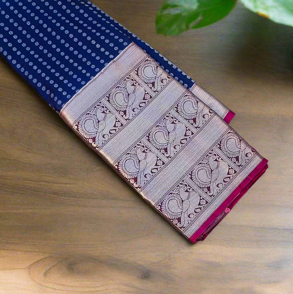 NAVY BLUE KANJIVARAM SAREE
