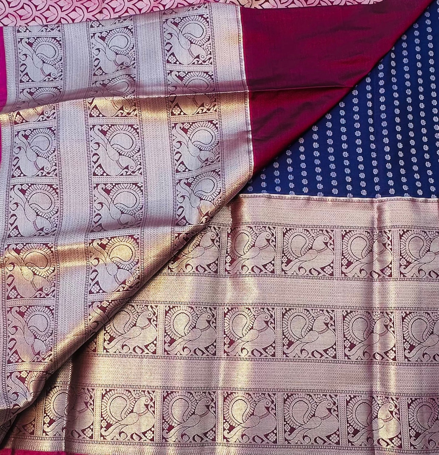 NAVY BLUE KANJIVARAM SAREE