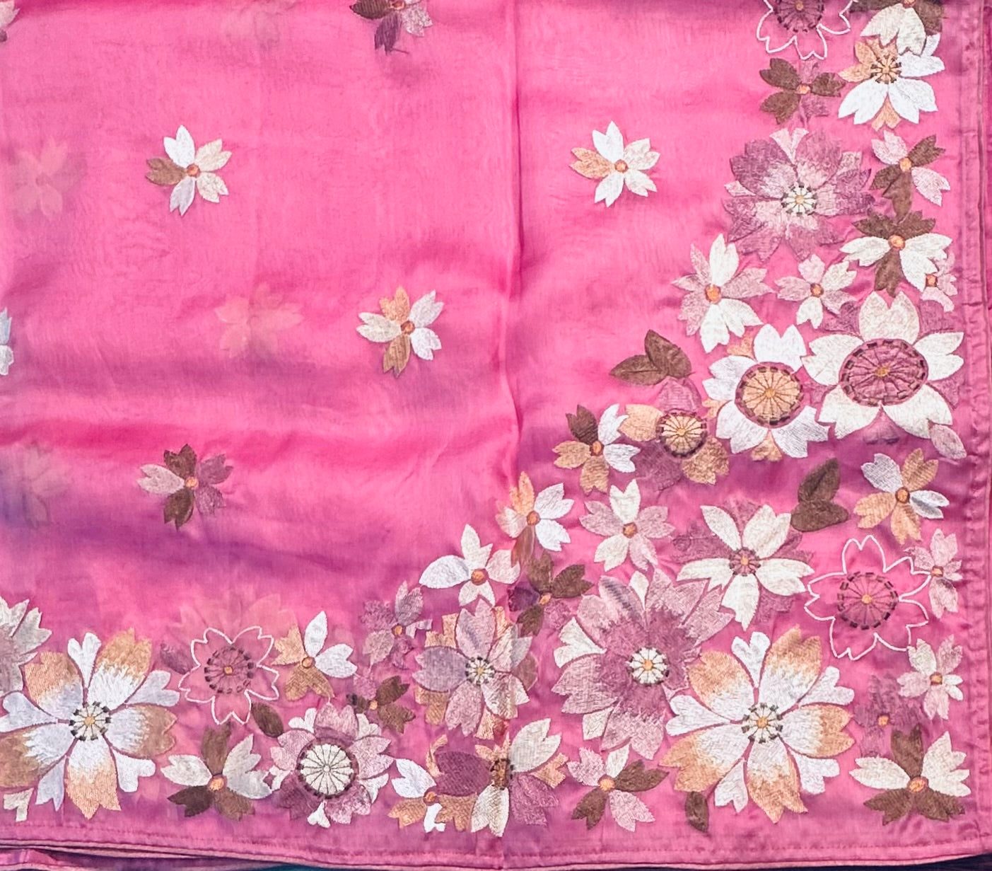 PINK PURE ORGANZA SAREE