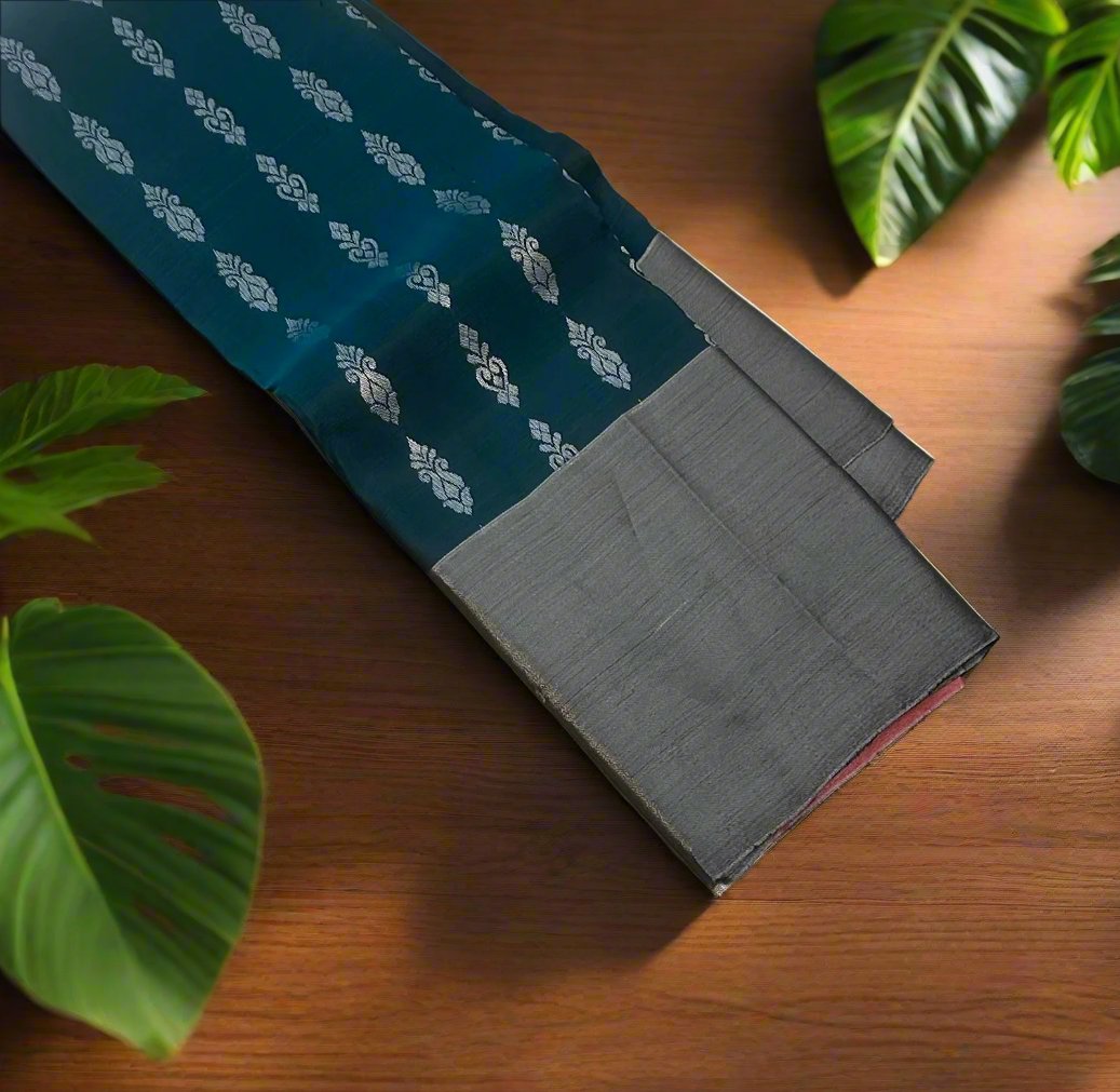 METALLIC BLUE KANJIVARAM LIGHT WEIGHT