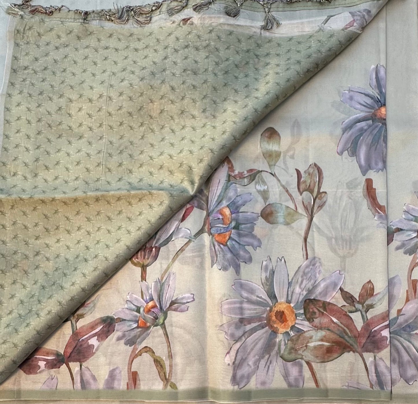 PASTEL GREEN PURE TUSSER DESIGNER